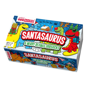 Santasaurus Weihnachten Dino Oddsocks Socken in 27-30 im 6er Set