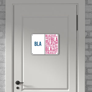 Metallschild mit Bla - blablabla Motiv - Toilettenschild