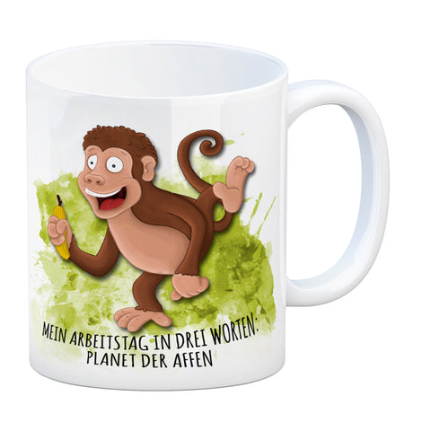 Mein Arbeitstag in drei Worten: Planet der Affen Kaffeebecher
