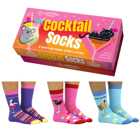 Cocktail Socks Tier Socken in 37-42 (3 Paare)