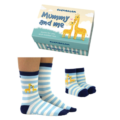 Mama und ich Cucamelon Giraffen Socken für Mutter und Kind (2 Paar)