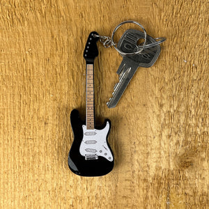 E-Gitarre Schlüsselanhänger in schwarz