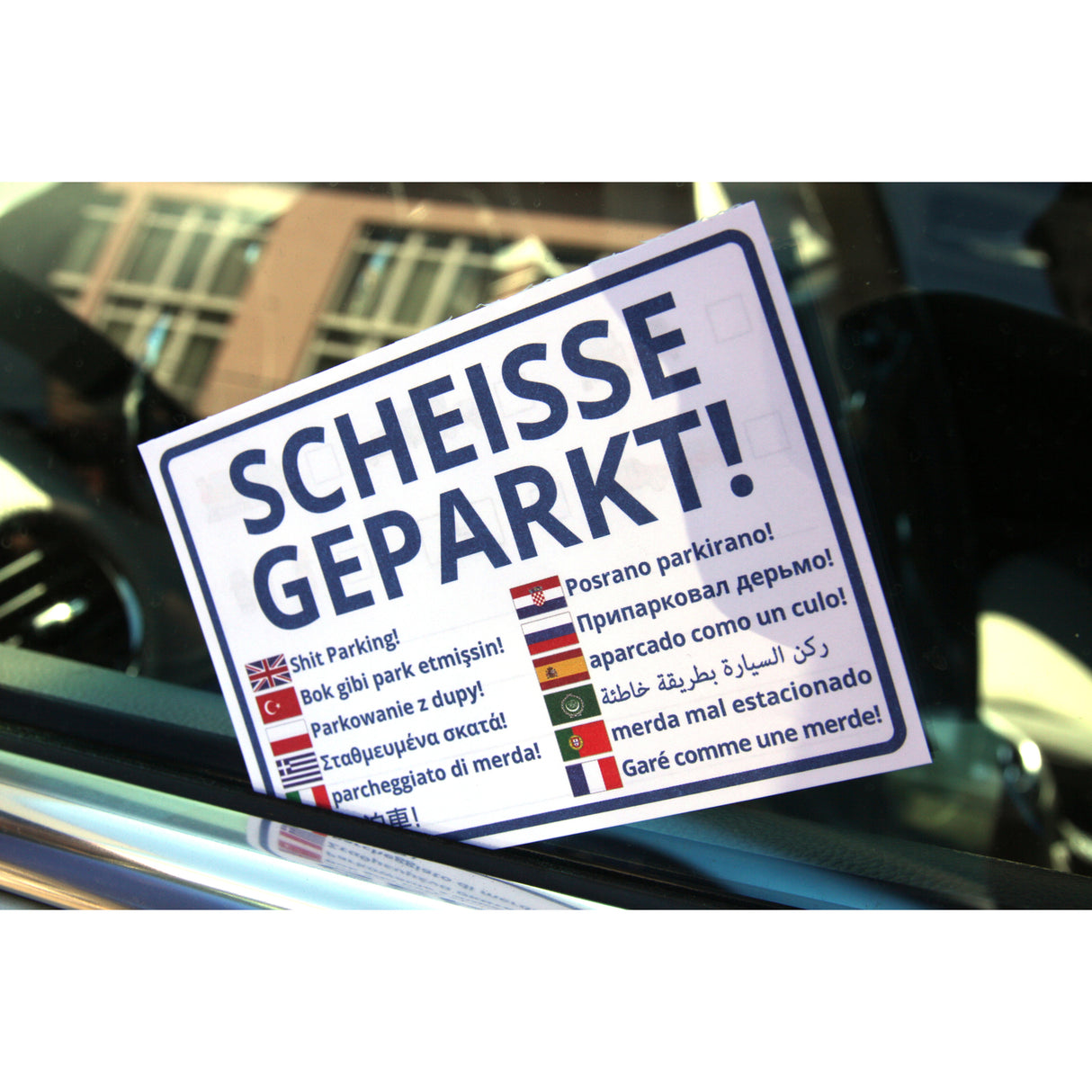 Scheisse Geparkt! International Edition Notizblock für die Windschutzscheibe mit 50 Blatt