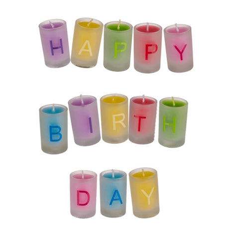 Happy Birthday Kerzen in verschiedenen Farben
