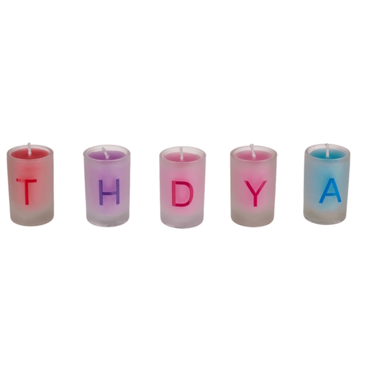 Happy Birthday Kerzen in verschiedenen Farben
