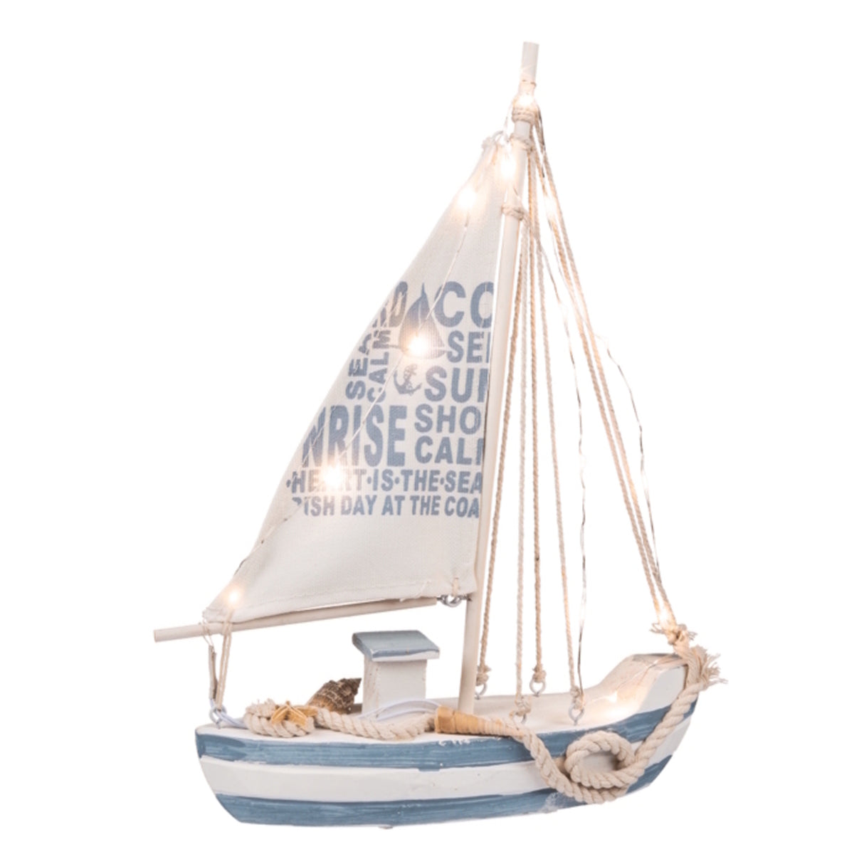 Holz-Segelschiff Dekoartikel mit LED  Jetzt kaufen und leuchten lassen! -  Dekoobjekt ausgefallen Frauen Geschenk Segelschiff Deko Holzdeko Leuchte –