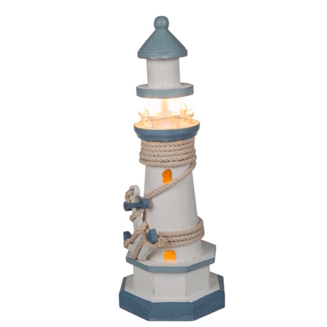 Holz-Leuchtturm Dekoartikel mit LED