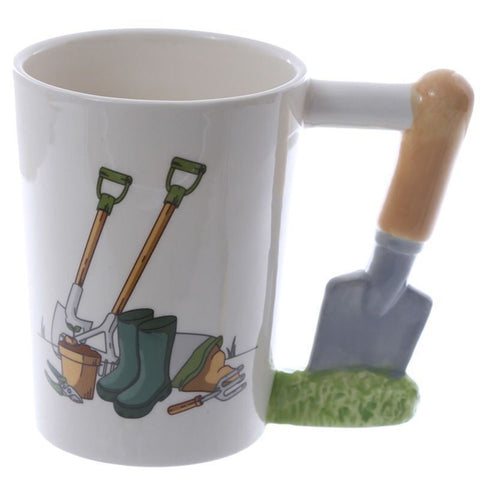 Gartenwerkzeuge Kaffeebecher mit Gartenschaufel Henkel