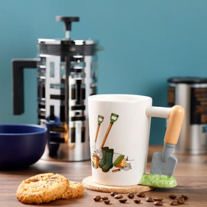 Gartenwerkzeuge Kaffeebecher mit Gartenschaufel Henkel