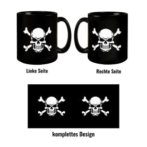 Totenkopf mit gekreuzten Knochen Kaffeebecher in schwarz
