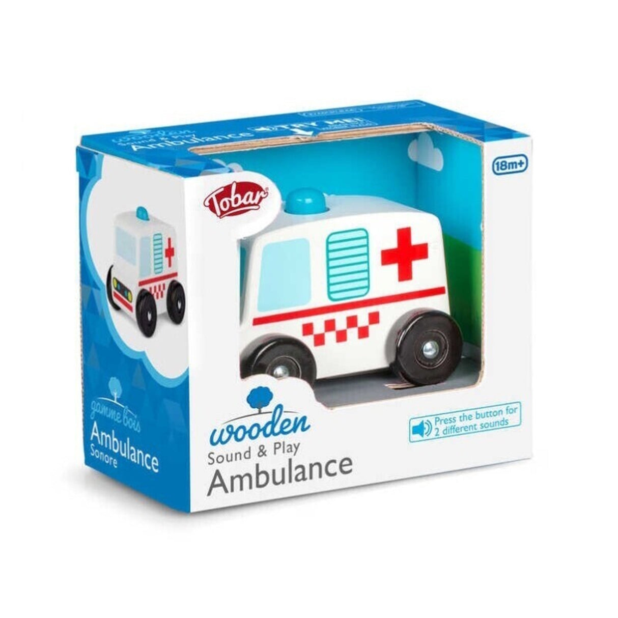 Krankenwagen Spielzeugauto aus Holz mit Sound