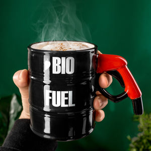 Bio Kraftstoff Fass Kaffeebecher mit Zapfhahn Griff