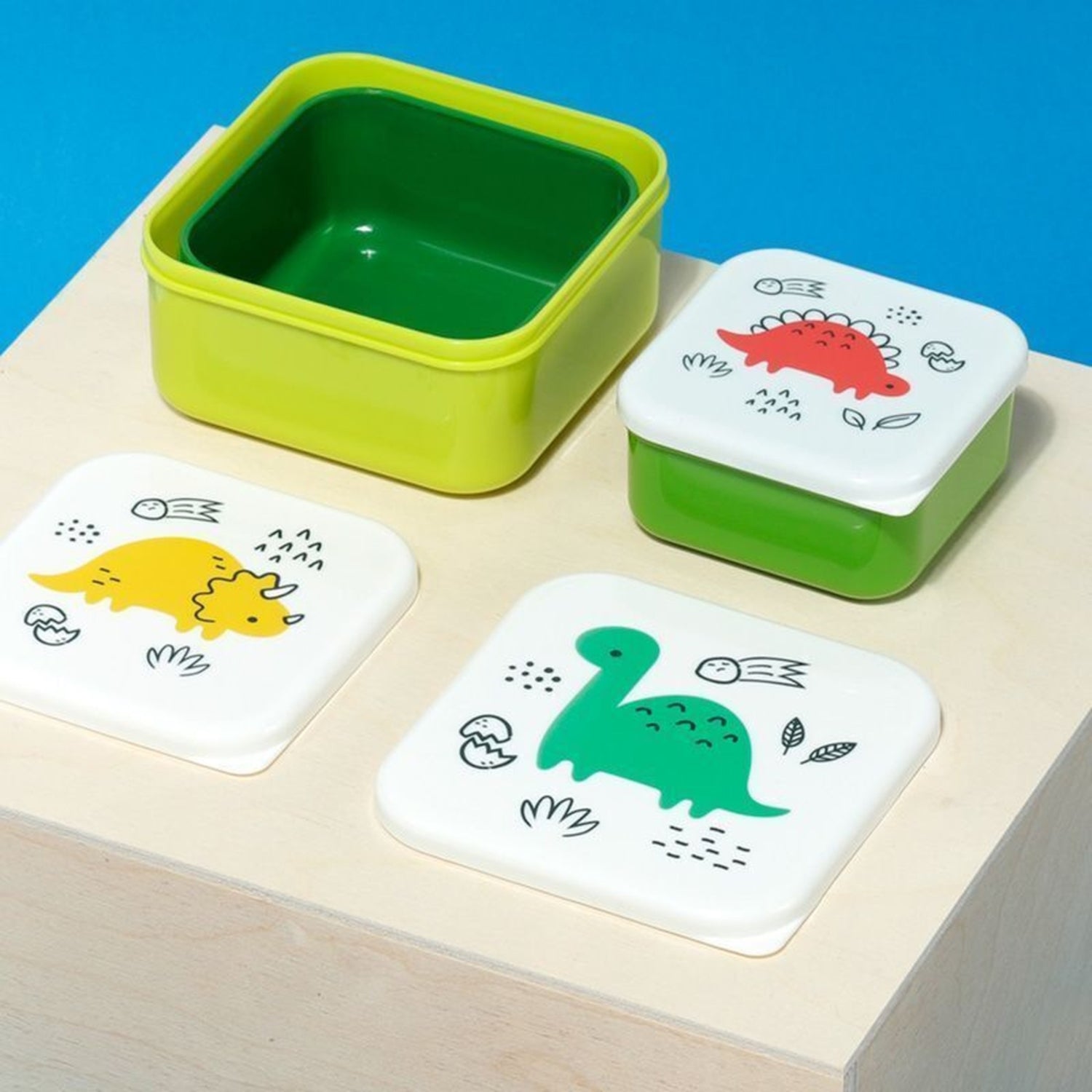 Puckator Dinosaurier Vesperdosen 3er Set – BPA-freie Lunchboxen Für Kinder Mit Coolen Dino-Designs
