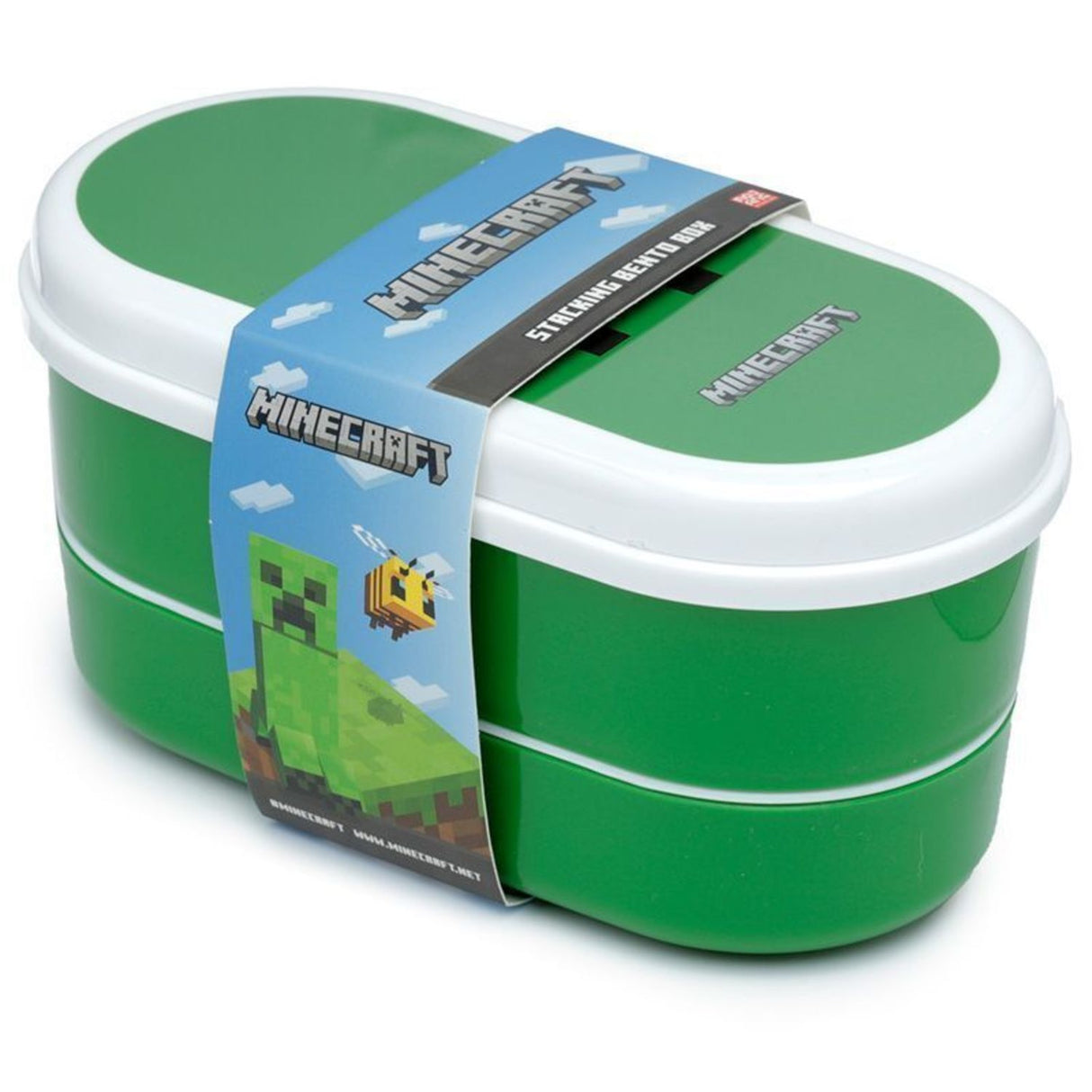 Minecraft Creeper Bentobox mit Löffel und Gabel