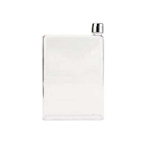 Flache Wasserflasche mit Flaschenbürste