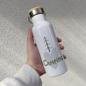 I love Camping Thermoflasche mit Bambusdeckel