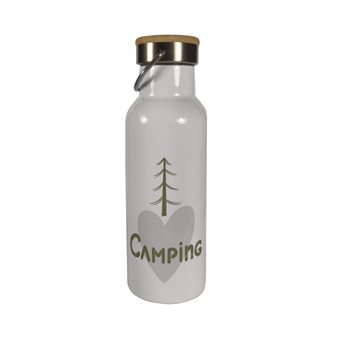 I love Camping Thermoflasche mit Bambusdeckel
