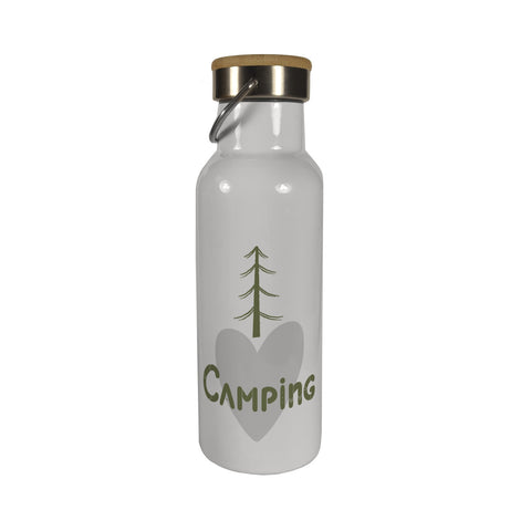 I love Camping Thermoflasche mit Bambusdeckel
