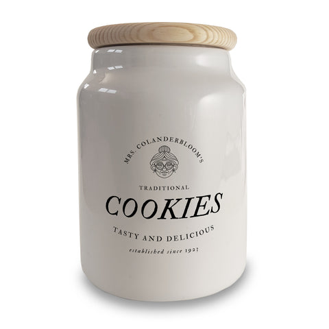 Traditional Cookies Keksdose aus Keramik mit Holzdeckel