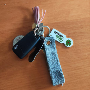 Glücksbringer Kleeblatt Einkaufswagenchip Schlüsselanhänger mit Kontaktfeld