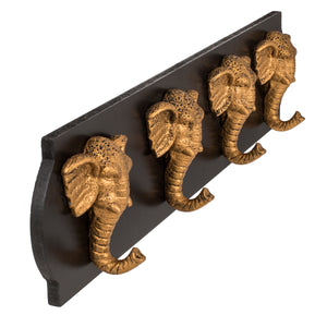Goldener Elefant Garderobe mit 4 Haken