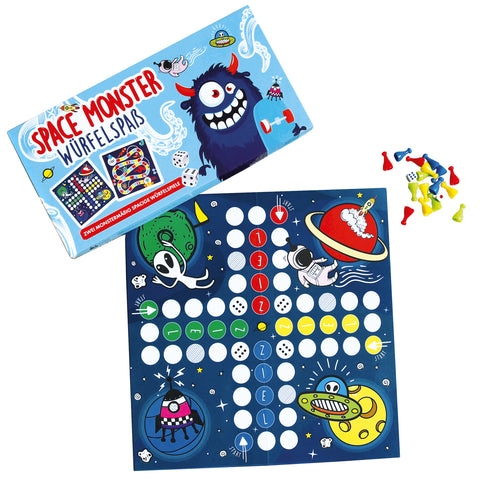 Space Monster 2in1 Gesellschaftsspiel mit Spielfiguren und Würfel