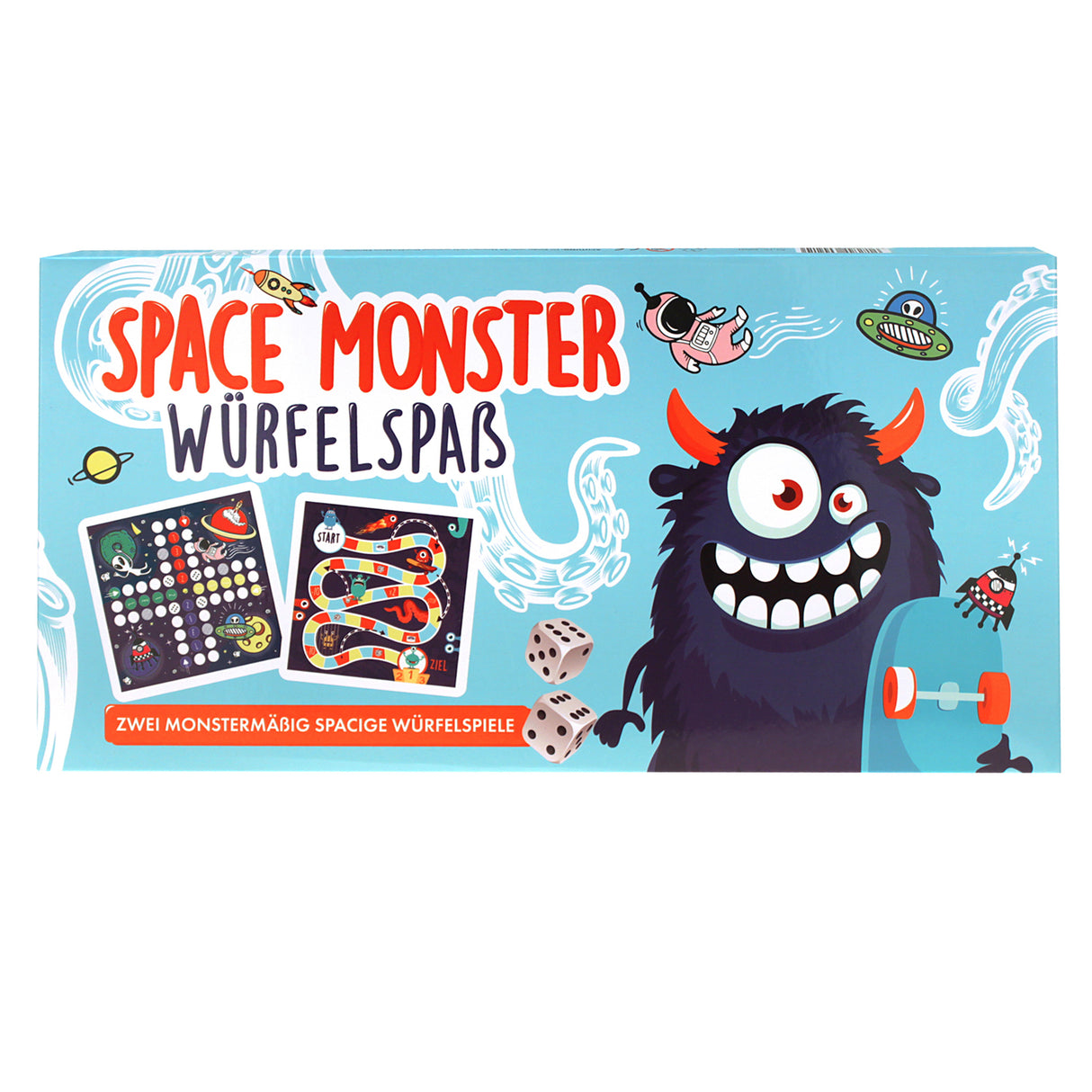 Space Monster 2in1 Gesellschaftsspiel mit Spielfiguren und Würfel