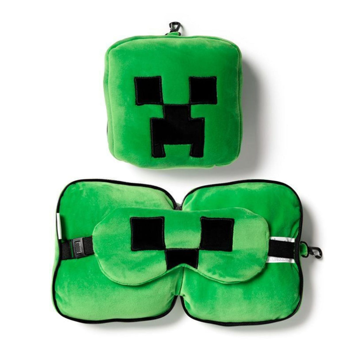 Minecraft Creeper Reisekissen mit Augenmaske