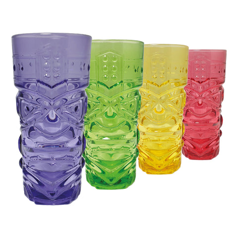 Tiki Gläser in verschiedenen Farben im 4er Set