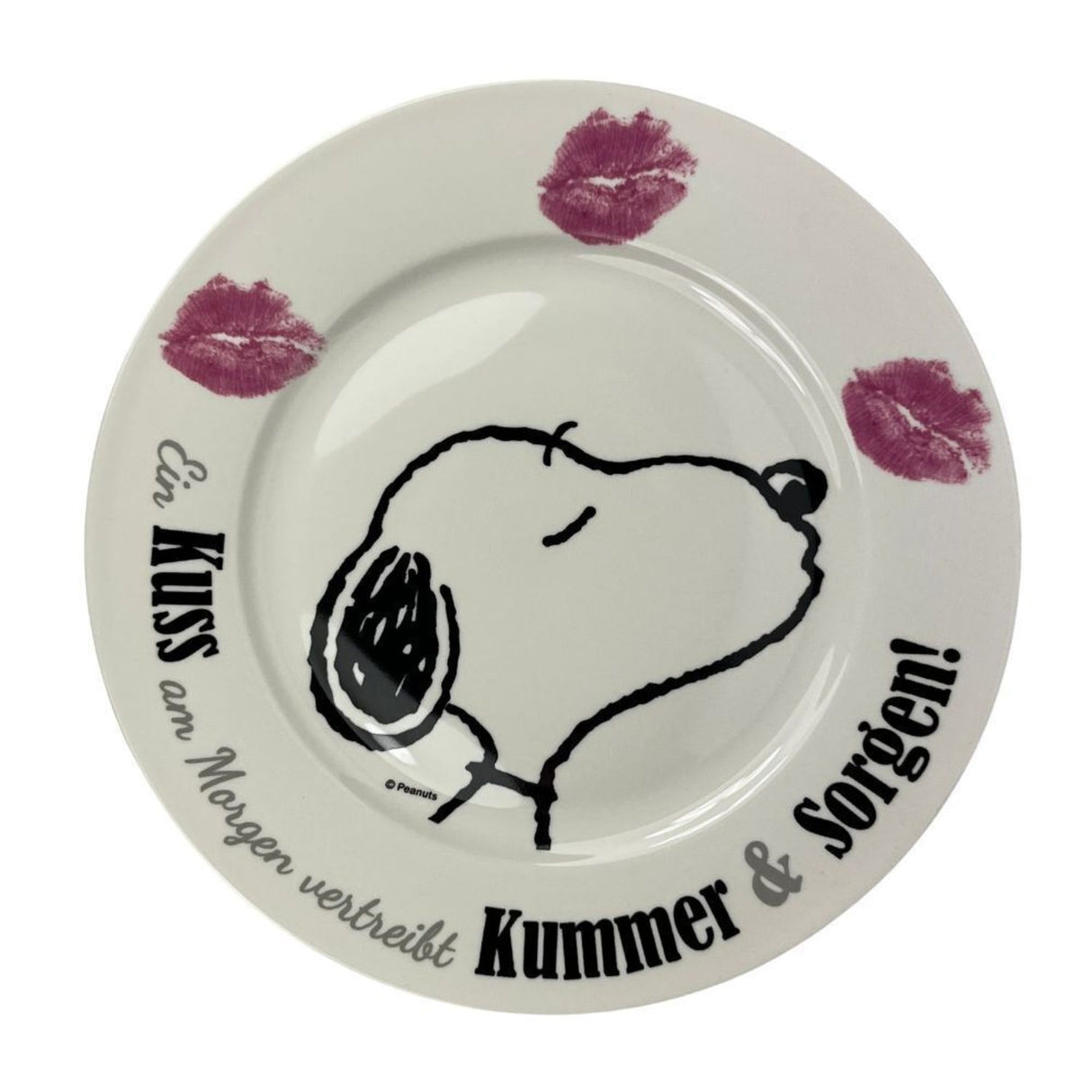 Snoopy - Ein Kuss am Morgen Geschirrset mit Teller, Tasse und Schüssel