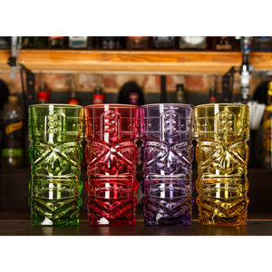 Tiki Gläser in verschiedenen Farben im 4er Set