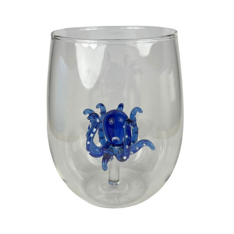 Oktopus Trinkglas aus mundgeblasenem Glas