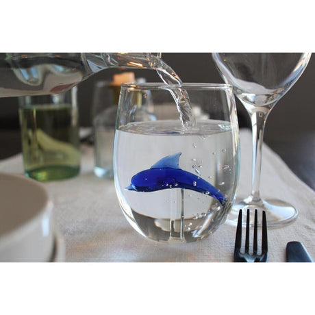 Delfin Trinkglas aus mundgeblasenem Glas