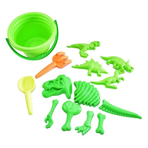 Dinosaurier Sandspielzeug mit Eimer, Werkzeug und 11 Formen