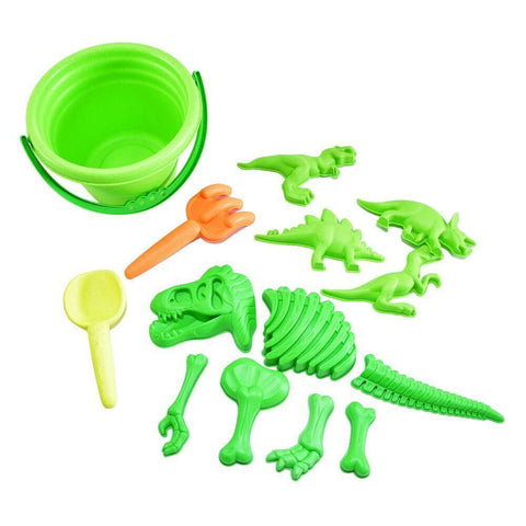 Dinosaurier Sandspielzeug mit Eimer, Werkzeug und 11 Formen