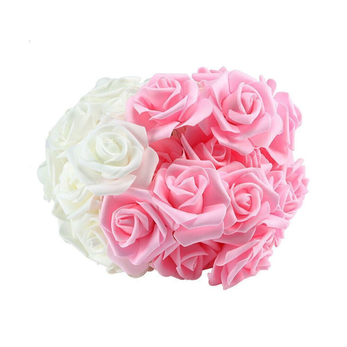 Rosen Lichterkette mit rosa und weißen LED Blüten