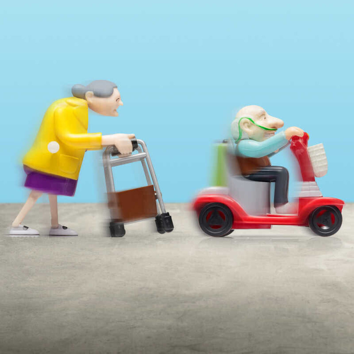 Racing Granny & Speeding Grandad - aufziehbare Senioren