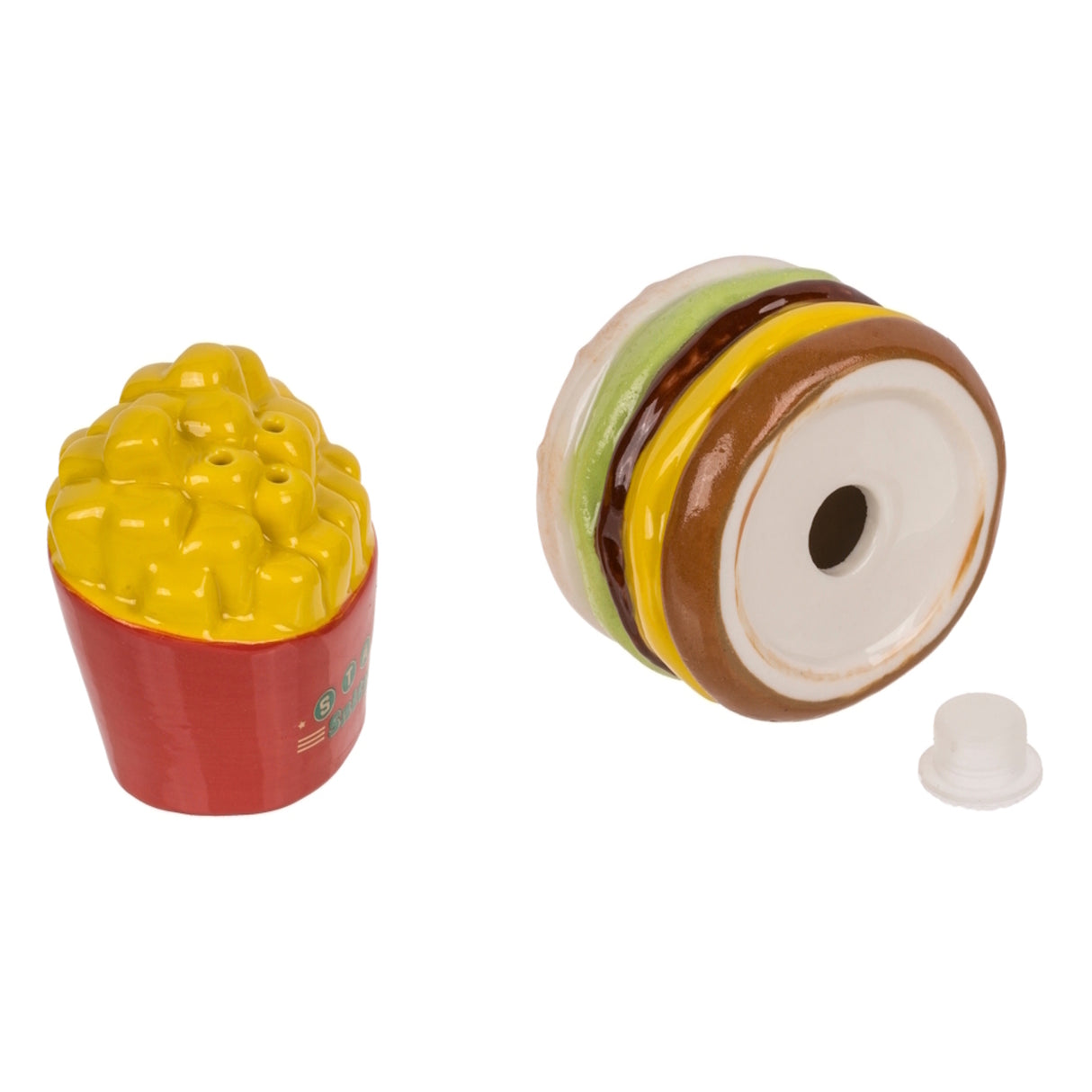 Burger & Pommes Salz- und Pfefferstreuer Set aus Keramik