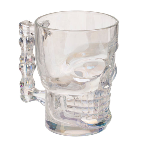 Totenkopf Bierglas mit Henkel