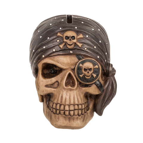 Pirat Totenkopf Spardose mit Augenklappe