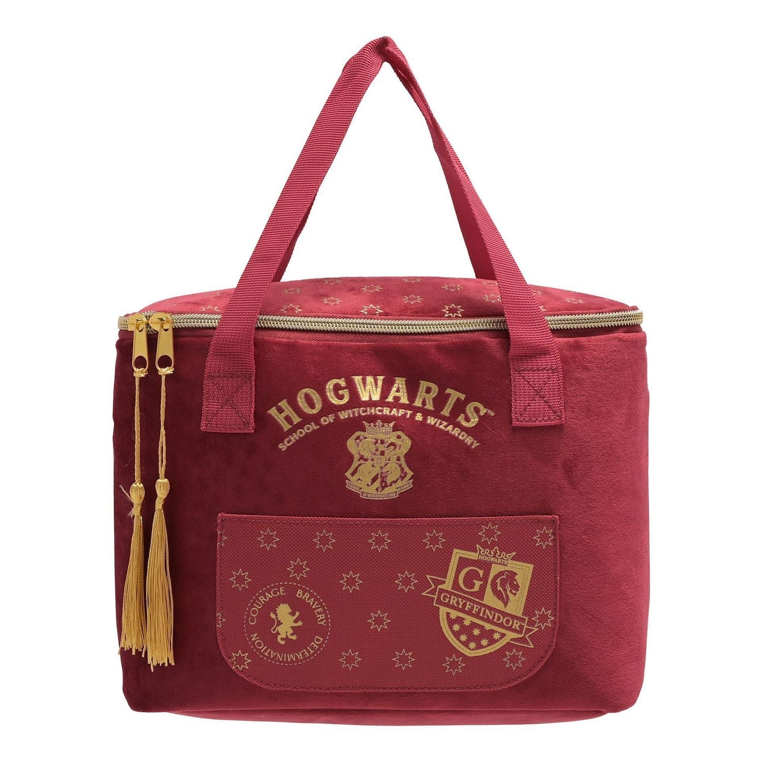 Harry Potter Gryffindor Lunchtasche: Roter Samt, Hogwarts Wappen