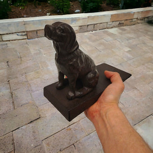 Türstopper Geschenk für Hundebesitzer, Hund Türpuffer aus Gusseisen in Braun-Antik