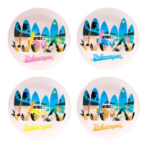 Teller Volkswagen VW T1 Bulli Picknickteller "Waves are Calling" im 4er Set