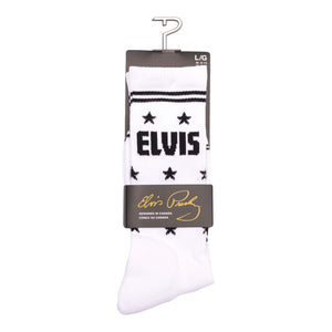 Socken Elvis Presley Fanartikel Elvis the King Strümpfe in weiß in 40-46 im Paar