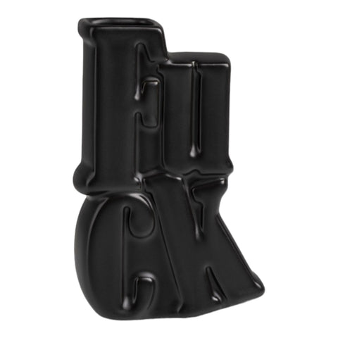 Fuck Vase moderne Tischvase aus Keramik in Schwarz