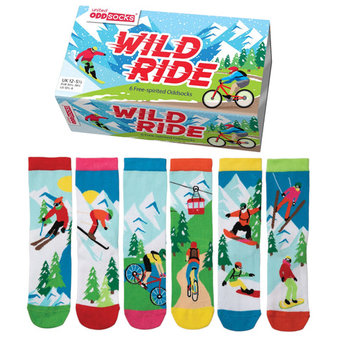 Wild Ride Oddsocks Socken Sportsocken Kinder Sportstrumpf in 30-38 im 6er-Set
