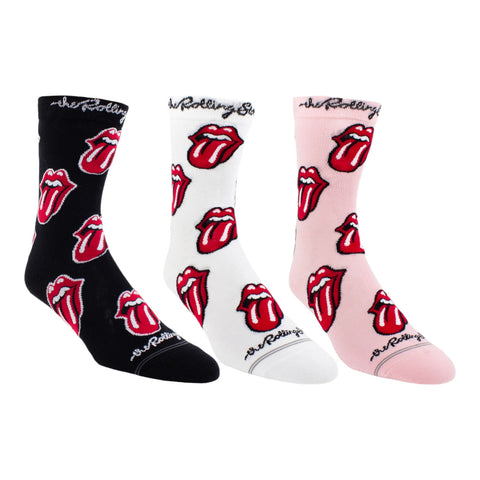 Socken The Rolling Stones Fanartikel Classic Tongues Strümpfe in 37-41 (3 Paare)