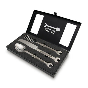 Schraubenschlüssel Besteck Set Werkzeug Essbesteck mit Geschenkbox aus Metall