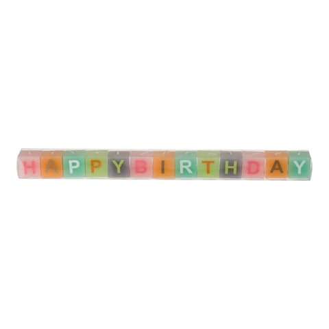 Geburtstagskerzen Geburtstag Dekokerzen Happy Birthday in bunten Pastellfarben