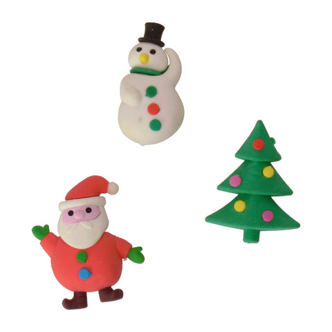 Weihnachtsfiguren Radiergummis mit mehreren Puzzleteilen im 3er Set